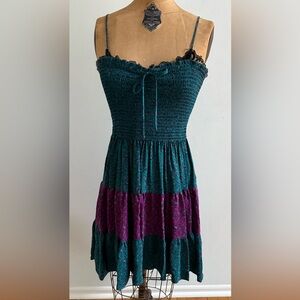 Betsey Johnson Teal and Purple Hi Lo Dress